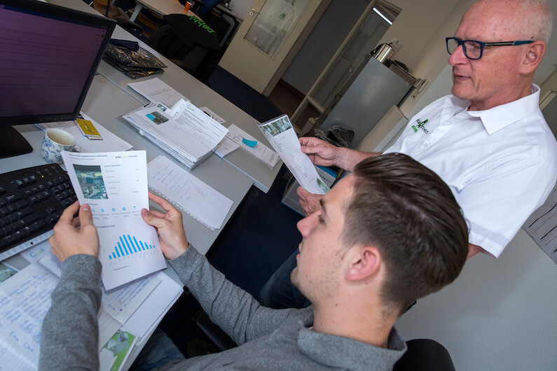 Via ontwerpsoftware van SolarEdge wordt een prognose gemaakt